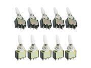 NO NC SPDT 2 Position Locking Electric Toggle Switch AC 220V 3A Black 10pcs