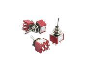 Spare Parts 6mm Panel Mounted ON ON DPDT Toggle Switch AC 120V 5A Red 4pcs