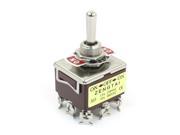 AC 380V 10A ON OFF ON 3 Positions 9 Pin Latching Toggle Switch 3PDT Brick Red