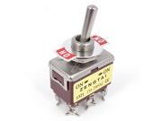 AC 250V 15A DPDT ON ON 6 Screw Terminals Latching Toggle Switch