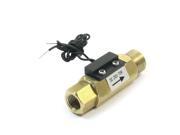 Gold Tone Copper 2 Wires Magnetic Type Water Flow Switch DC 250V 70Watt 0.5A