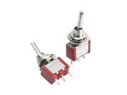 AC 120V 5A ON OFF ON 3 Positions 3 Pin Latching Toggle Switch SPDT Red 2pcs