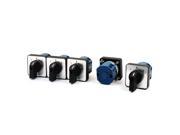 5Pcs 660V 20A 2 Pole 3 Position Square Panel Rotary Cam Changeover Switch