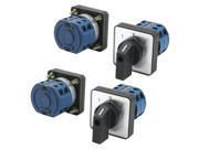 4 Pcs 660V 20A 2 Pole 3 Position Square Panel Mounting Changeover Switch