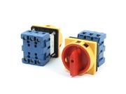 2Pcs 660V 40A 3 Pole 2 Position Square Panel Rotary Cam Changeover Switch