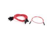 10 Pcs 27cm Length Black Double Head 1pin Female Jack Connector Jumper Cable Red