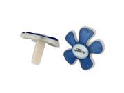 Pair Blue Plastic Flower Style Vent Clip Car Air Freshener