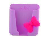 Purple Silicone Red Bowknot Detail Mobile Phone Card Holder for Auto