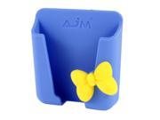 Vehicle Car Yellow Bowknot Accent Silicone Cell Phone Holder Stand Blue