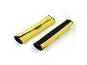 2 Pcs Auto Hook Loop Fastener Yellow Safety Seat Belt Cover Shoulder Pads