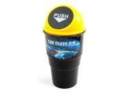 Car Office Home Plastic Garbage Trash Bin Can Holder Case Black Yellow