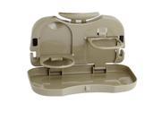 Auto Car Brown Plastic Folding Food Meal Mini Table Tray Drink Cup Holder