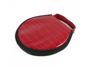 Unique Bargains Round Shape Crocodile Pattern Red Household Auto 12 Capacity CD DVD Holder Case