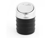 Portable Stainless Steel Shell Cylinder Shaped Ashtray for Car Black