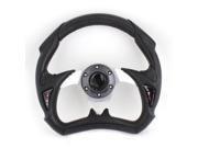 Black Faux Leather Covered Steering Wheel Replacement 305mm for Auto Car