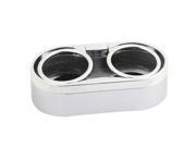 Silver Tone Plastic Double Hole Cup Car Drink Bottle Can Holder Stand