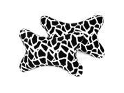 2 Pcs White Black Giraffe Pattern Pillow Neck Rest Support Cushion Pad