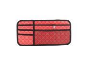 Red Nylon Rectangle Zip up VCD DV CD Discs Holder Bag for Auto Car