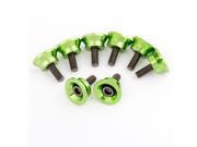 Unique Bargains Cars Vehicles Motorcycle Round Shape License Plate Frame Screw Green 8 Pcs
