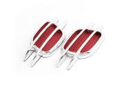 2 Pieces Red Silver Tone Air Flow Fender 3D Sticker Decoration for Car