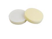 2Pcs Durable Practical 5.2 Dia. Round Car Polisher Cleaning Pad Sponge Tool White