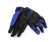 Women Men Racing Bike Sport Cycling Motorcycle Full Finger Gloves Black Blue Pair