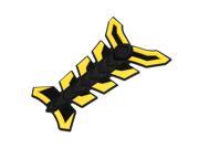 Motorcycle Fuel Gas Protector Rubber Tank Pad Emblem Badge Sticker Black Yellow