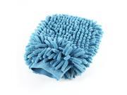 Stretchy Cuff Microfiber Double Sided Car Cleaning Mitt Glove Duster Light Blue