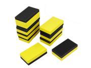 Auto Car Yellow Black Rectangle PVA Wash Cleaning Sponge Pad 10 Pcs