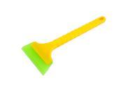 Car Antislip Plastic Handle Scraper Cleaner Yellow Green 4.9 Wide Blade