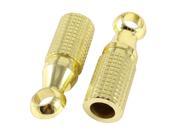 Pair Gold Tone Metal Non Insulated Ring Tongue Terminals Connectors