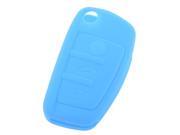 Car Truck Sky Blue Silicone Remote Key Holder Cover for Audi