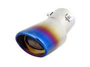 Unique Bargains Car Stainless Steel Slanted Angle Exhaust Muffler Tip Titanium Blue for FIT