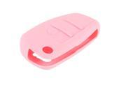 Pink Silicone 3 Buttons Car Truck Remote Key Holder Case for AUDI