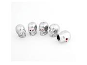 Auto Car Plastic Skull Head Shaped Tire Valve Stem Cap Cover 5 Pcs