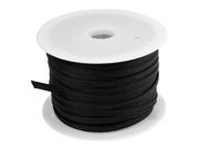 Unique Bargains 100M 8MM Width Car Audio Braided Polyester Sleeving Cable Coil Cover Black