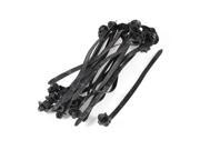 194mm x 7mm Black Nylon Auto Car Dome Push Mounting Wire Cable Ties 20 Pcs