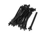 124mm x 8.2mm Black Nylon Winged End Push Mount Electrical Cable Ties 20 Pcs