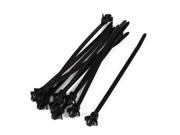 10 Pcs Adjustable Black Nylon Toothed Auto Car Push Cable Zip Tie 142mm Long