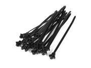 142mm x 4.7mm Flexible Black Nylon Fasten Wrap Push Wire Cable Ties Cords 20 Pcs
