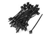 40 Pcs Adjustable Black Nylon Toothed Auto Push Mount Cable Zip Tie 162mm Long
