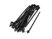 183mm x 5mm Black Nylon Auto Car Dome Fir Tree Mounting Wire Cable Ties 30 Pcs