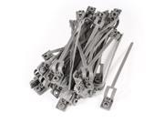 40 Pcs 160mm x 6.4mm Gray Nylon Auto Car Push Mount Wire Cable Tie