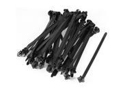 167mm x 6.4mm Black Nylon Toothed Auto Dome Push Wire Cable Tie Cord 40 Pcs