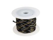 Car Audio Braided Polyester Sleeving Cable Cover Silver Tone Black 100Mx5MM