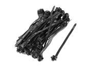 195mm Long Black Nylon Toothed Auto Dome Push Mount Cable Zip Tie 40 Pcs