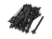124 Length Black Nylon Releasable Wing Push Mount Electric Cable Ties 40 Pcs