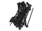 40 Pcs 188mm x 5mm Black Nylon Auto Car Push Mount Wire Cable Tie
