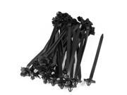 159mm Long Black Nylon Teeth Push Mount Design Wire Cable Tie Cord 40 Pcs