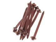 8mm Width Dark Red Nylon Toothed Push Mount Cable Tie Auto Parts Fastener 10 Pcs
